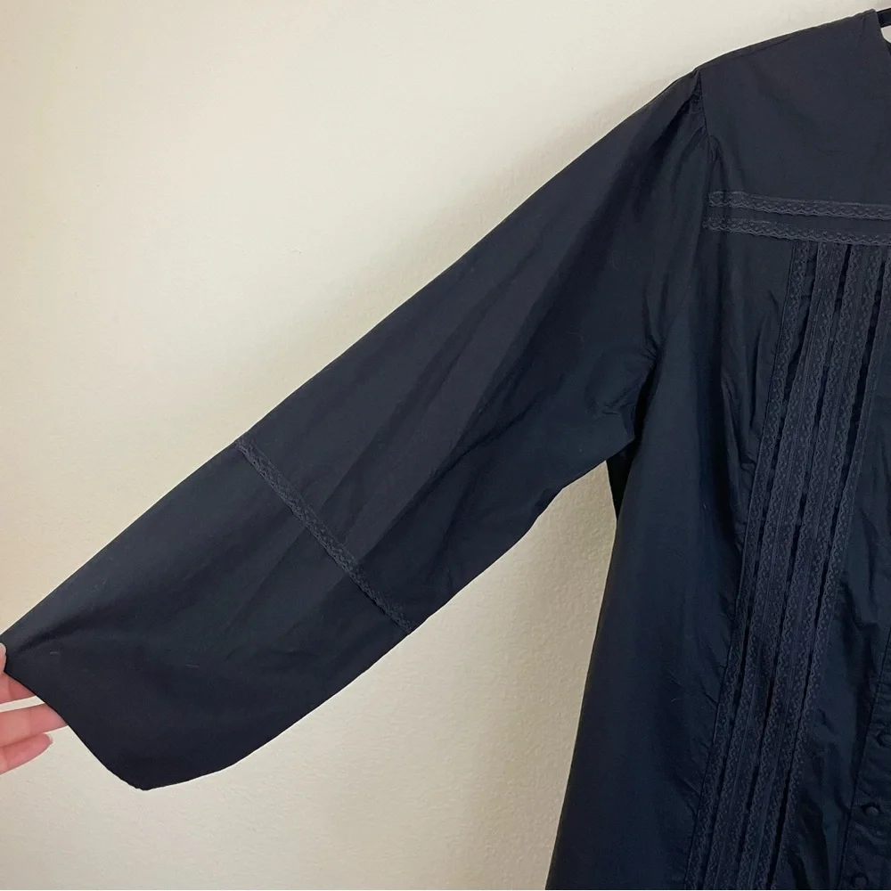 VTG Beguile Sleepwear Pintuck Lace Trim Long Sleeve Cotton Shirt‎ Dress Size 1X